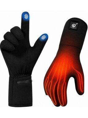 Rechargeable Heated Glove Liners for Men & Women - Medium-Large, Black